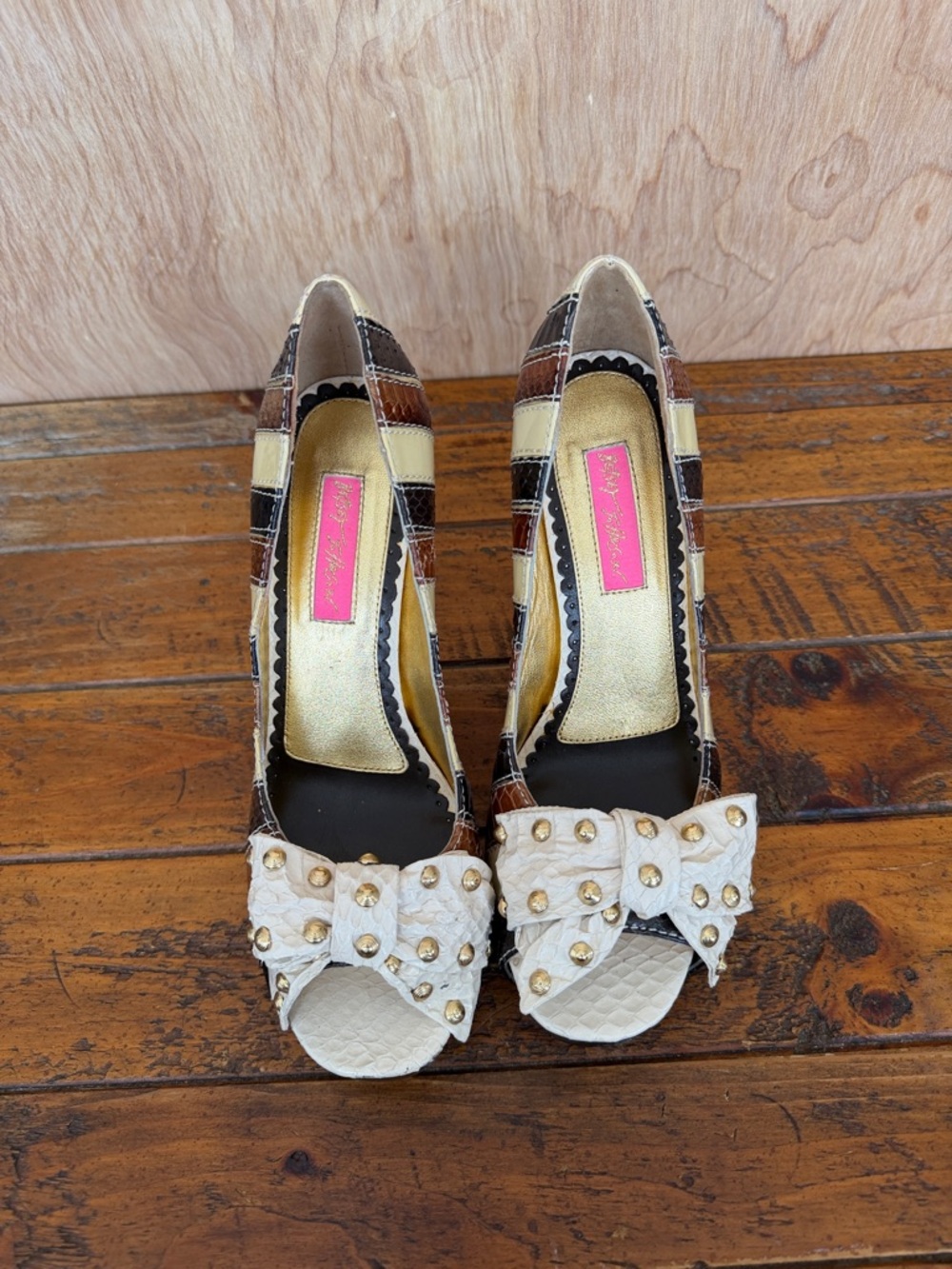 Betsey Johnson B56 Peep Toe Stiletto Heels